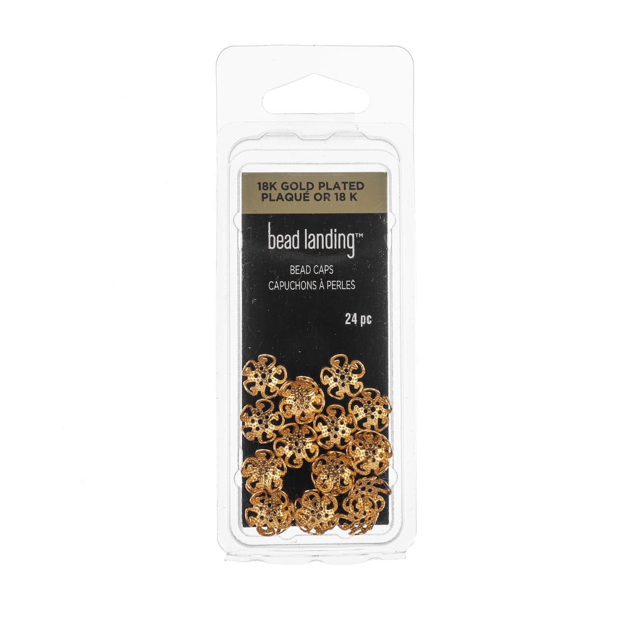 Capuchons à perle métalliques de 8 mm de Bead Landing, 25 unités